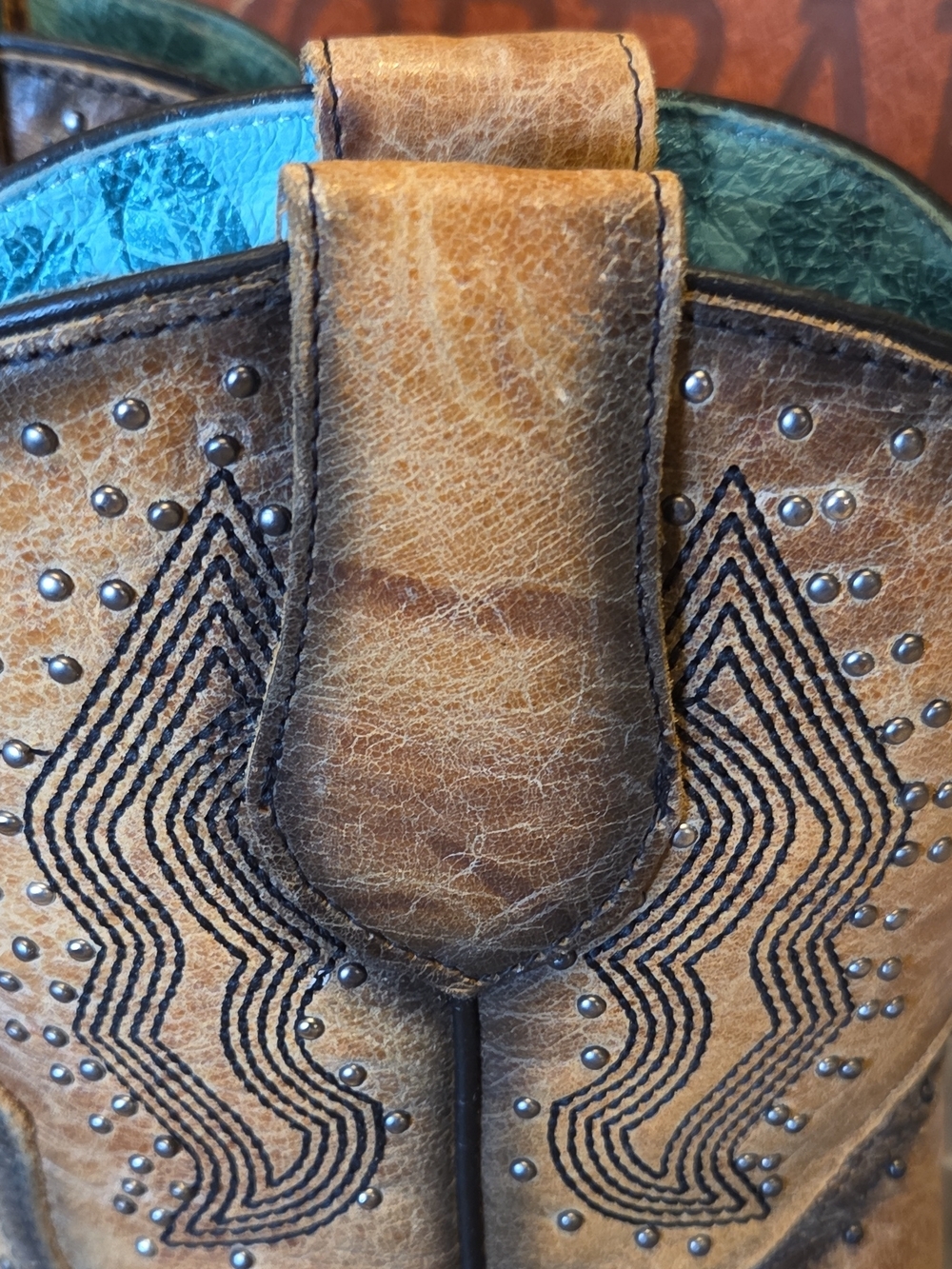 Corral Women's Tan Leather Studded Western Boots - Tan - Picture 7 of 13